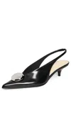 Proenza Schouler Dome Slash Slingbacks In Polished Calf In Black