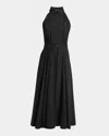 Proenza Schouler Dorothy Belted Ladder Stitch Poplin Midi Dress