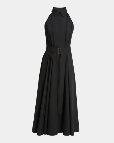 Proenza Schouler Dorothy Belted Ladder Stitch Poplin Midi Dress