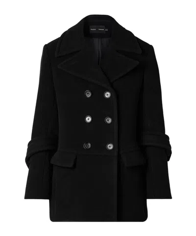 Proenza Schouler Double-breasted Wool Blend Coat In Black