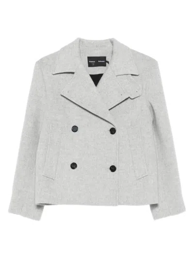 Proenza Schouler Double-breasted Wool-blend Jacket In Gray