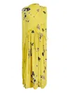 Proenza Schouler Draped Floral-print Midi Dress In Yellow