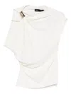 Proenza Schouler Malika Asymmetric Matte Crepe Top In White