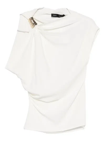 Proenza Schouler Draped Ring-detail Blouse In White