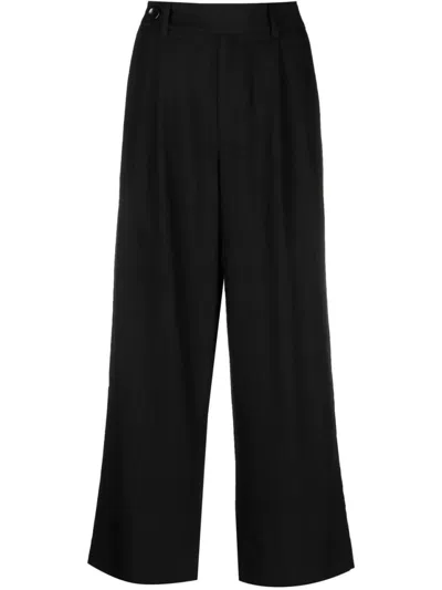 Proenza Schouler Drapey Suiting Wide Leg Pant In Black