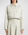 Proenza Schouler Dylan Cotton Twill Suiting Shirt Jacket In Wheat
