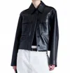 Proenza Schouler Dylan Glossy Leather Jacket In Black