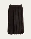 Proenza Schouler Eda Pleated Jersey Midi Skirt In Brown