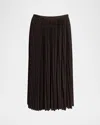 Proenza Schouler Eda Pleated Jersey Midi Skirt In Brown
