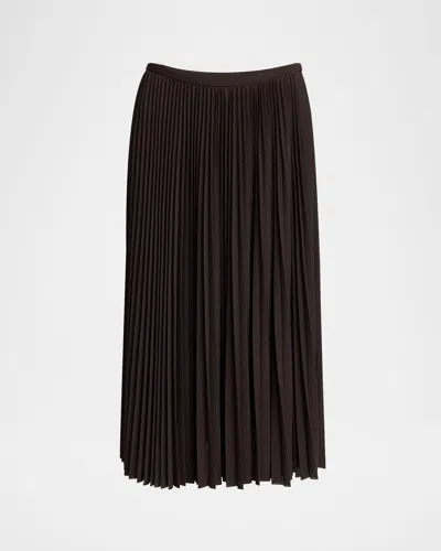 Proenza Schouler Eda Pleated Jersey Midi Skirt In Brown