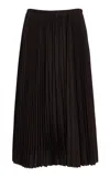 Proenza Schouler Eda Pleated Wool Jersey Midi Skirt In Brown