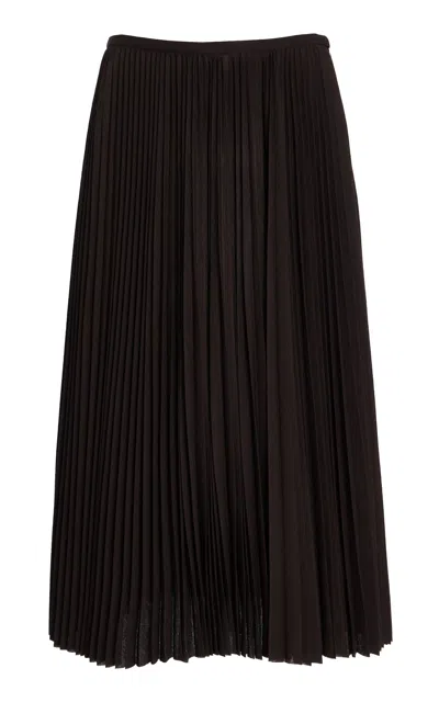 Proenza Schouler Eda Pleated Wool Jersey Midi Skirt In Brown