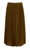 Proenza Schouler Eda Pleated Wool Jersey Midi Skirt In Tan