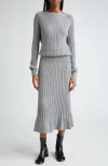 Proenza Schouler Eden Superfine Merino Wool And Silk Knit Dress In Light Grey Melange