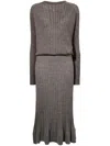 Proenza Schouler Eden Midikleid Aus Geripptem Strick In 253 Taupe