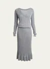 Proenza Schouler Eden Superfine Merino Wool And Silk Knit Dress In Light Grey Melang