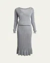 Proenza Schouler Eden Superfine Merino Wool And Silk Knit Dress In Light Grey Melange