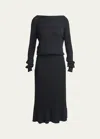 Proenza Schouler Eden Superfine Merino Wool And Silk Knit Dress In Navy