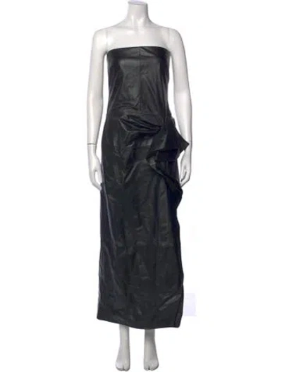 Pre-owned Proenza Schouler Eel Skin Long Dress In Black
