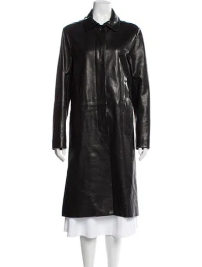 Pre-owned Proenza Schouler Eel Skin Trench Coat In Black