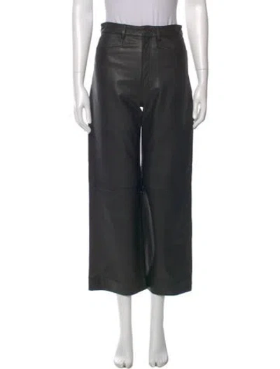 Pre-owned Proenza Schouler Eel Skin Wide Leg Pants In Black