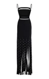 Proenza Schouler Effe Fringed Cut-out Maxi Dress In Black