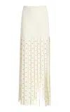 Proenza Schouler Effe Grommet-embellished Fringed Skirt In Ivory