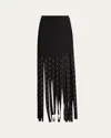 Proenza Schouler Effe Embellished Viscose Blend Skirt In Black