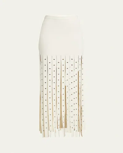 Proenza Schouler Effe Paneled Compact Viscose Knit Skirt In Ivory