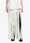Proenza Schouler Effe Paneled Compact Viscose Knit Skirt In White