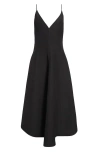 Proenza Schouler Elaine Plunging Belted Linen-blend Midi Dress