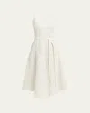 Proenza Schouler Elaine Plunging Belted Linen-blend Midi Dress In White