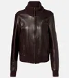 Proenza Schouler Elenora Wool-trimmed Leather Jacket In Brown