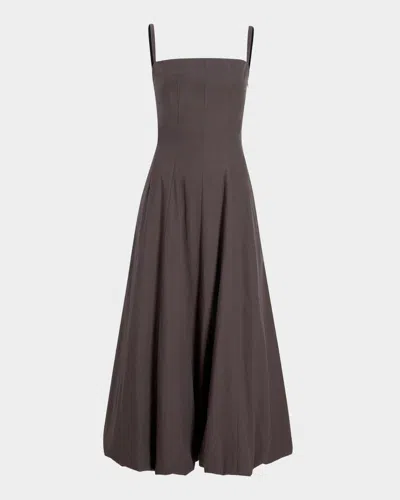 Proenza Schouler Ella Cotton Bubble Midi Dress In Brown