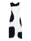Proenza Schouler Ella Dress In Printed Viscose Crepe White Multi In White