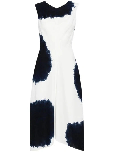 Proenza Schouler Ella Dress In Printed Viscose Crepe White Multi In White/black