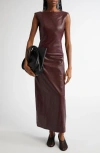 Proenza Schouler Ellery Open-back Leather Midi Dress In Ox Blood