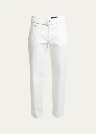 Proenza Schouler Ellsworth Straight Leg Belted Jeans In White
