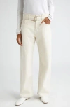 Proenza Schouler Ellsworth Belted High-rise Straight-leg Jeans In Ecru