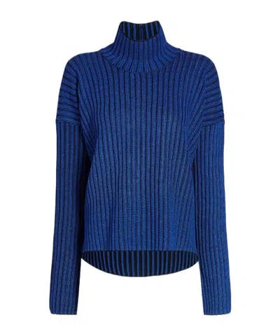 Proenza Schouler Elysia Ladder Stripe Sweater In Blue