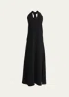 Proenza Schouler Ember Matte Crepe Maxi Dress In Black