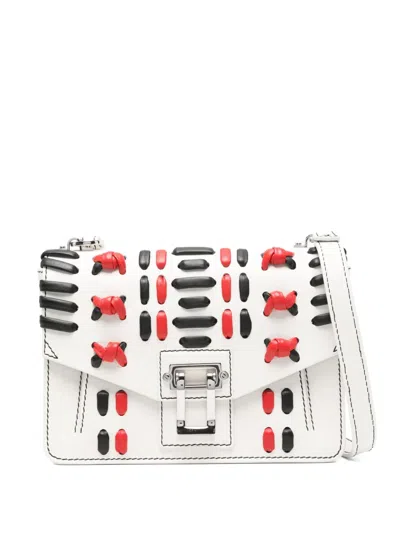 Proenza Schouler Embroidered Shoulder Bag In White