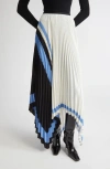 Proenza Schouler Emilia Abstract Print Pleated Asymmetric Skirt In White