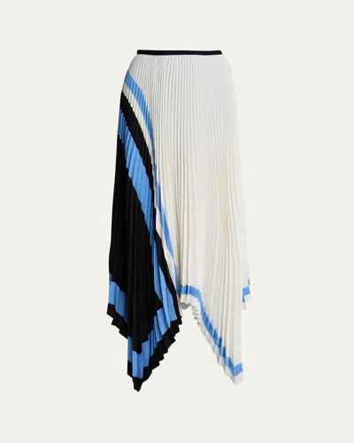 Proenza Schouler Emilia Pleated Handkerchief Midi Skirt In Multi