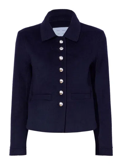 Proenza Schouler Emilie Reversible Wool-blend Jacket In Blue