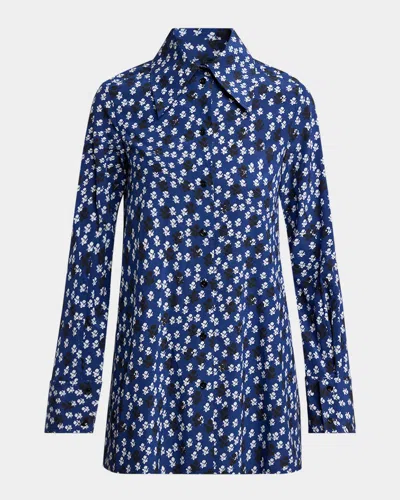 PROENZA SCHOULER EMMELINE FLORAL PRINT SILK-BLEND SHIRT