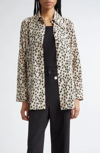 PROENZA SCHOULER PROENZA SCHOULER EMMELINE FLORAL STRETCH SILK BLEND BUTTON-UP TOP