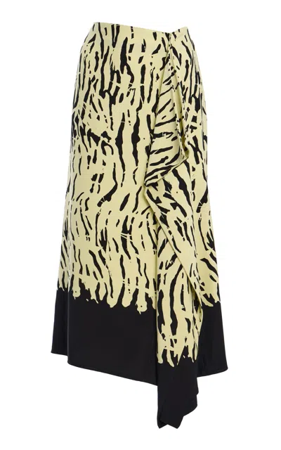 Proenza Schouler Evanna Stretch-cady Midi Skirt In Gold