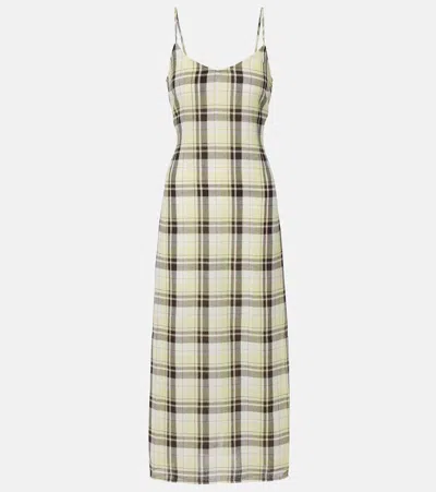 Proenza Schouler Checked Crinkled-voile Maxi Dress In Multi