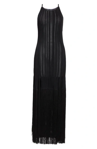 Proenza Schouler Everly Fringe Dress In Black